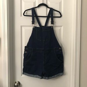 ModCloth Short Darkwash Overalls